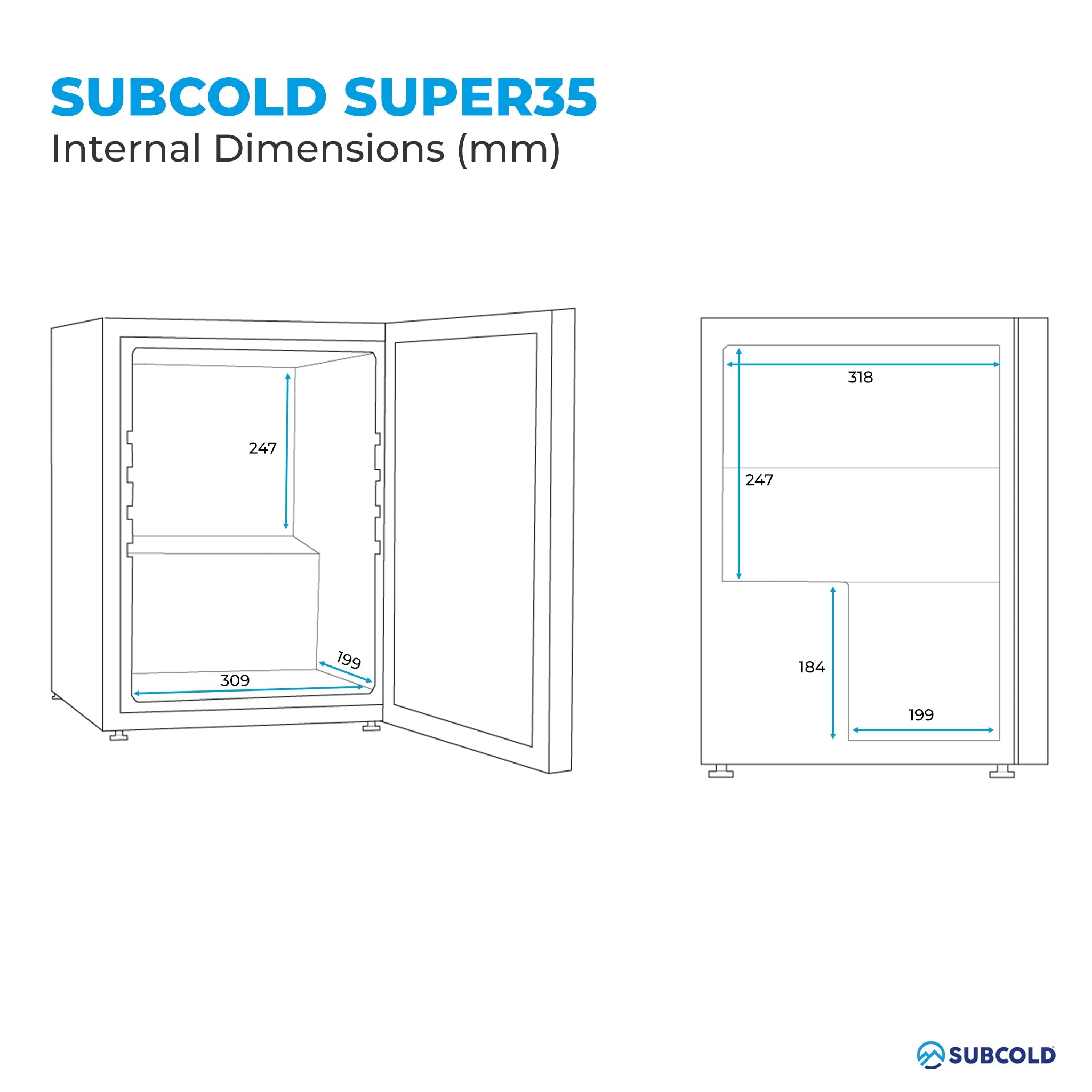 Subcold Super 35 LED Beer Fridge - Black | Refurbished