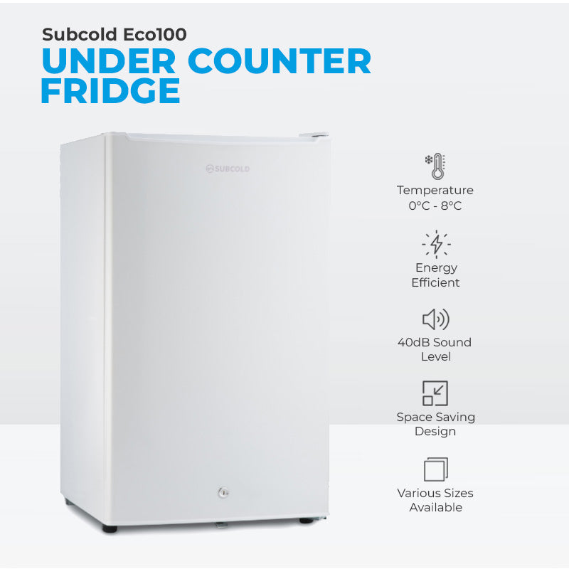 Subcold Eco100 LED Under Counter Fridge - White | Refurbished