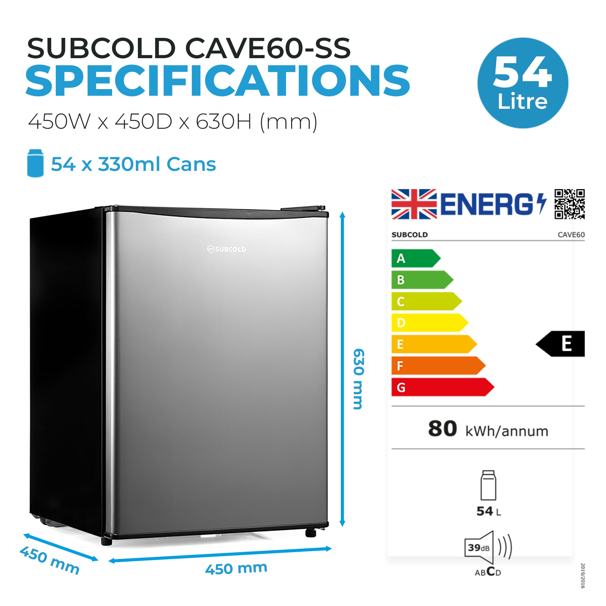 Subcold Cave60 Stainless Steel Beer Fridge | Refurbished