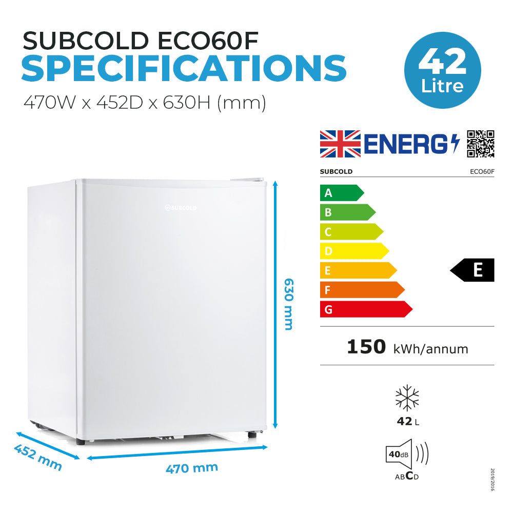 Subcold Eco60F Mini Freezer - White | Refurbished