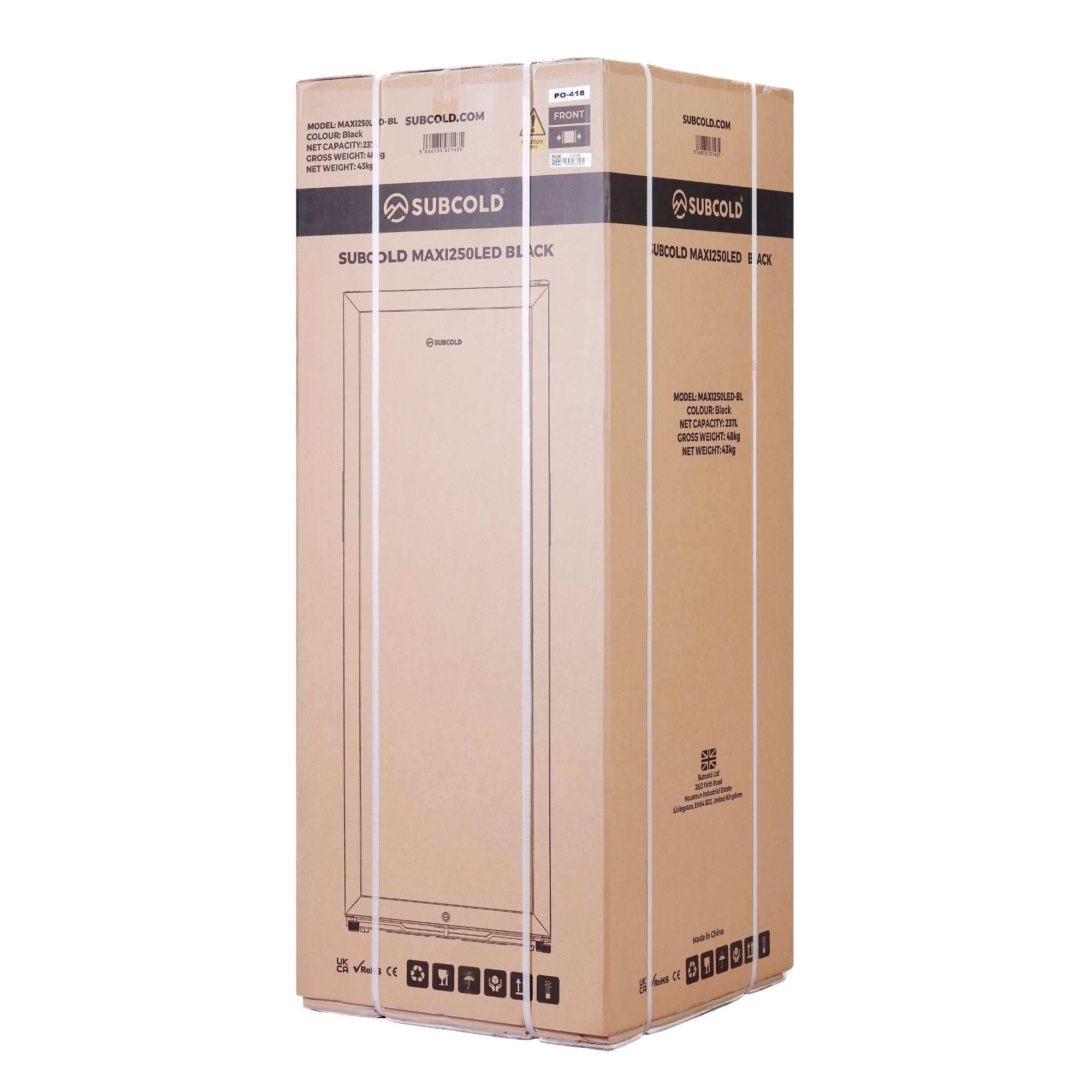 Subcold Maxi250 Tall Drinks Fridge Black | Refurbished