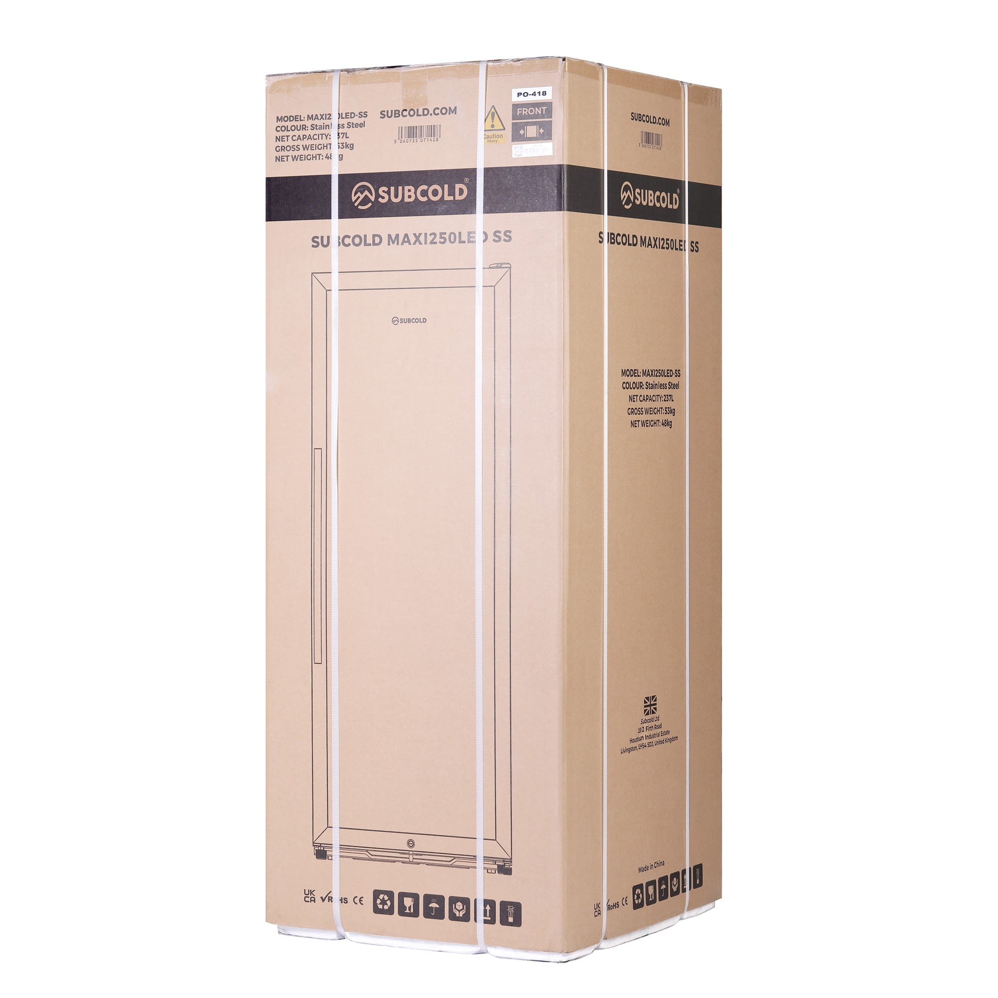 Subcold Maxi250 Tall Drinks Fridge Stainless Steel | Refurbished