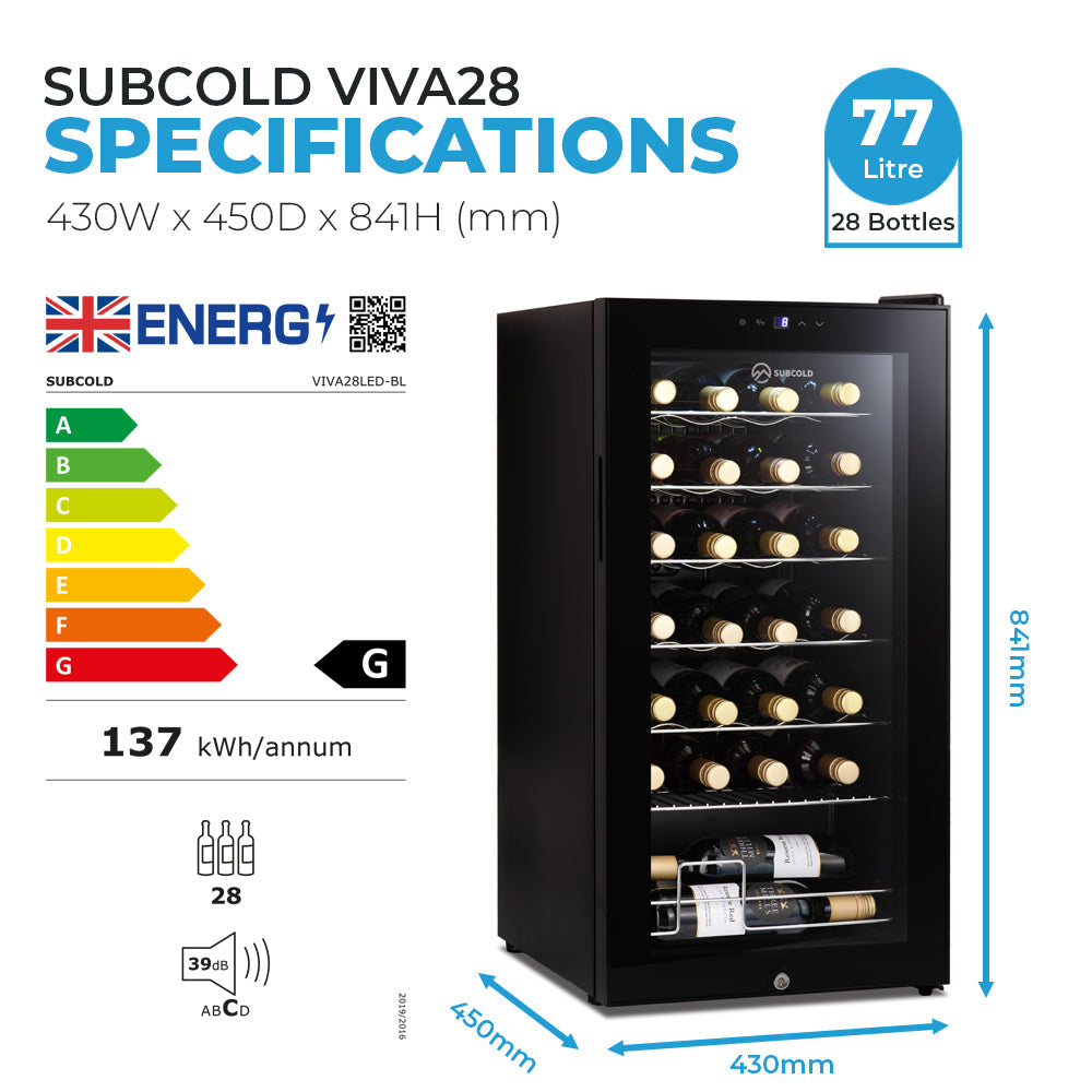 Subcold Viva28 LED Wine Cooler | Refurbished