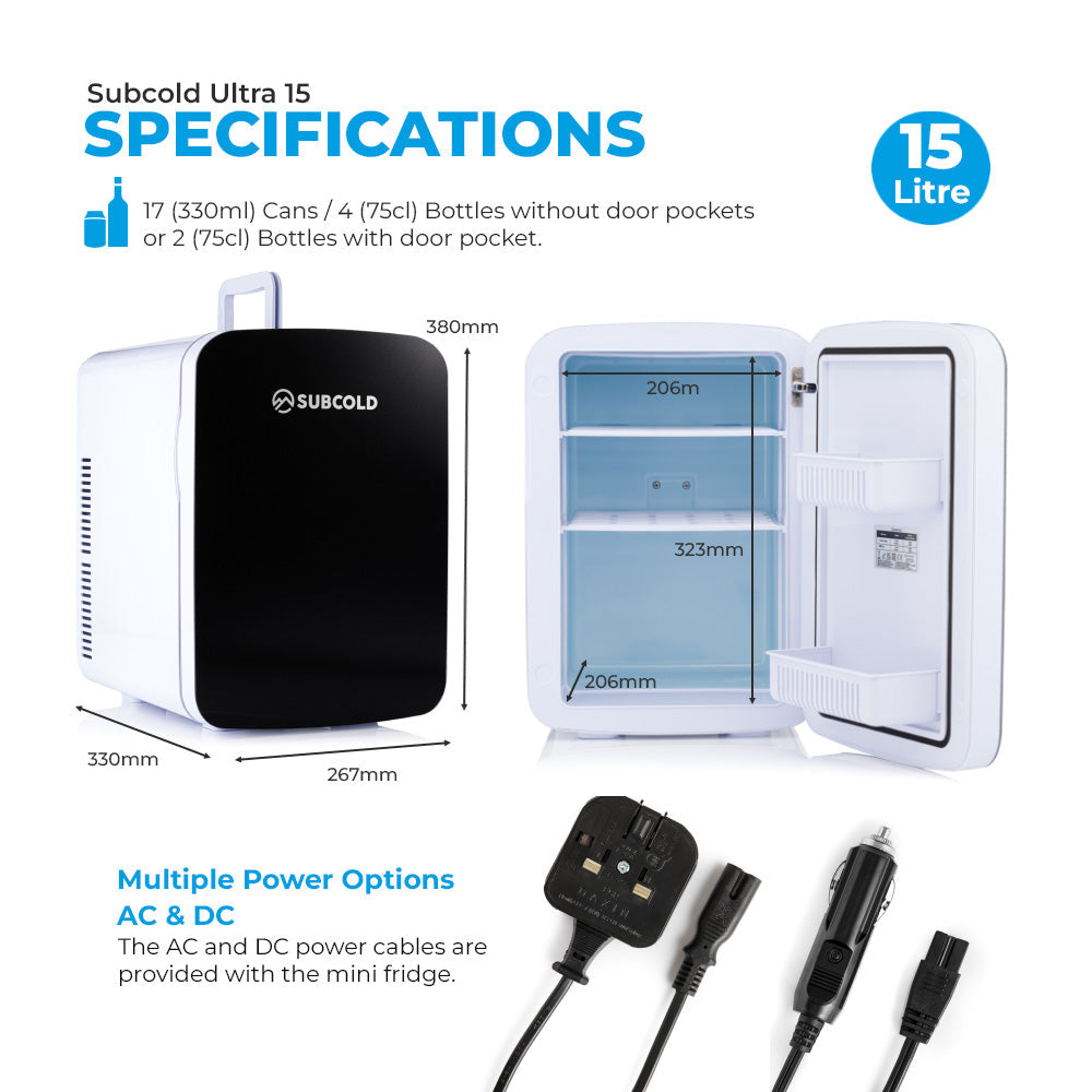 Subcold Ultra 15L Mini Fridge - Black | Refurbished