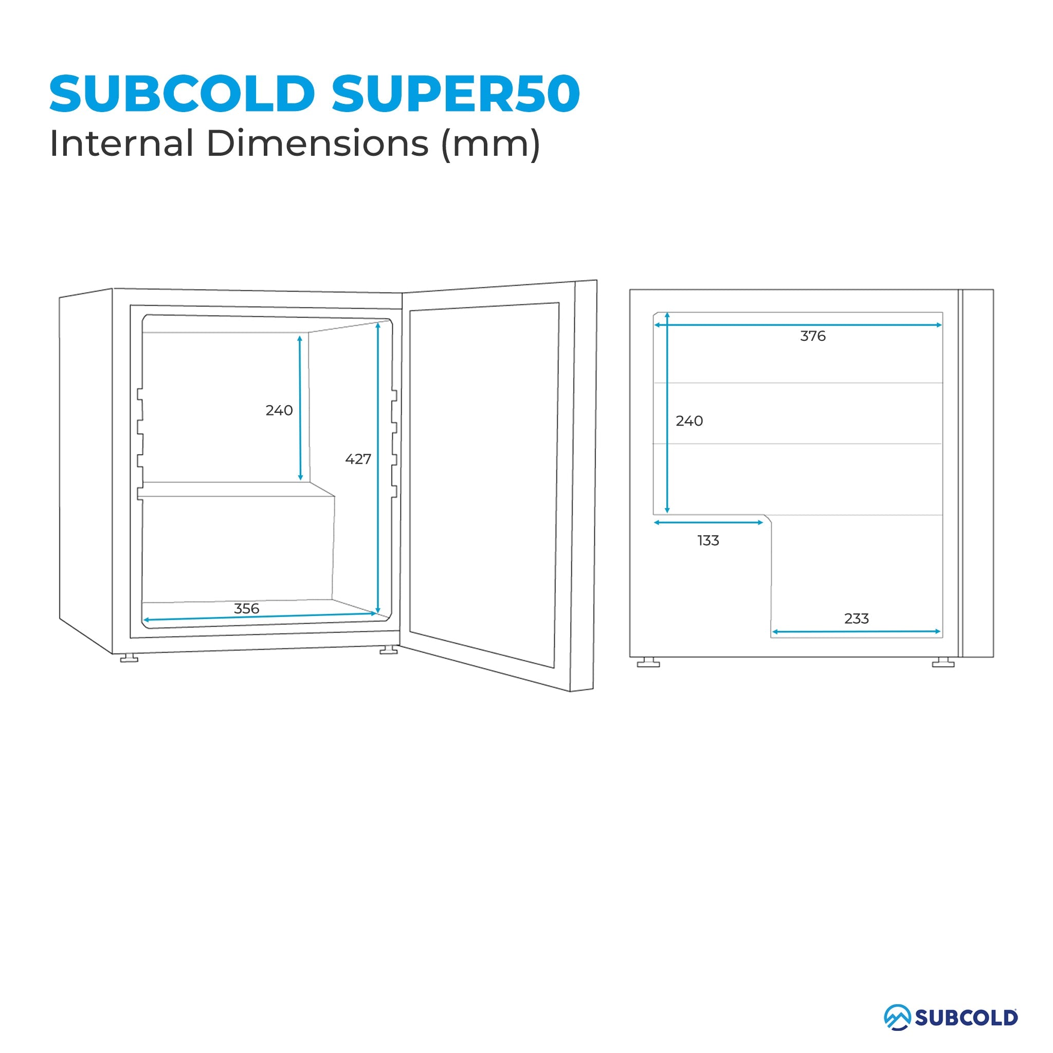 Subcold Super 50 LED Beer Fridge - Silver | Refurbished