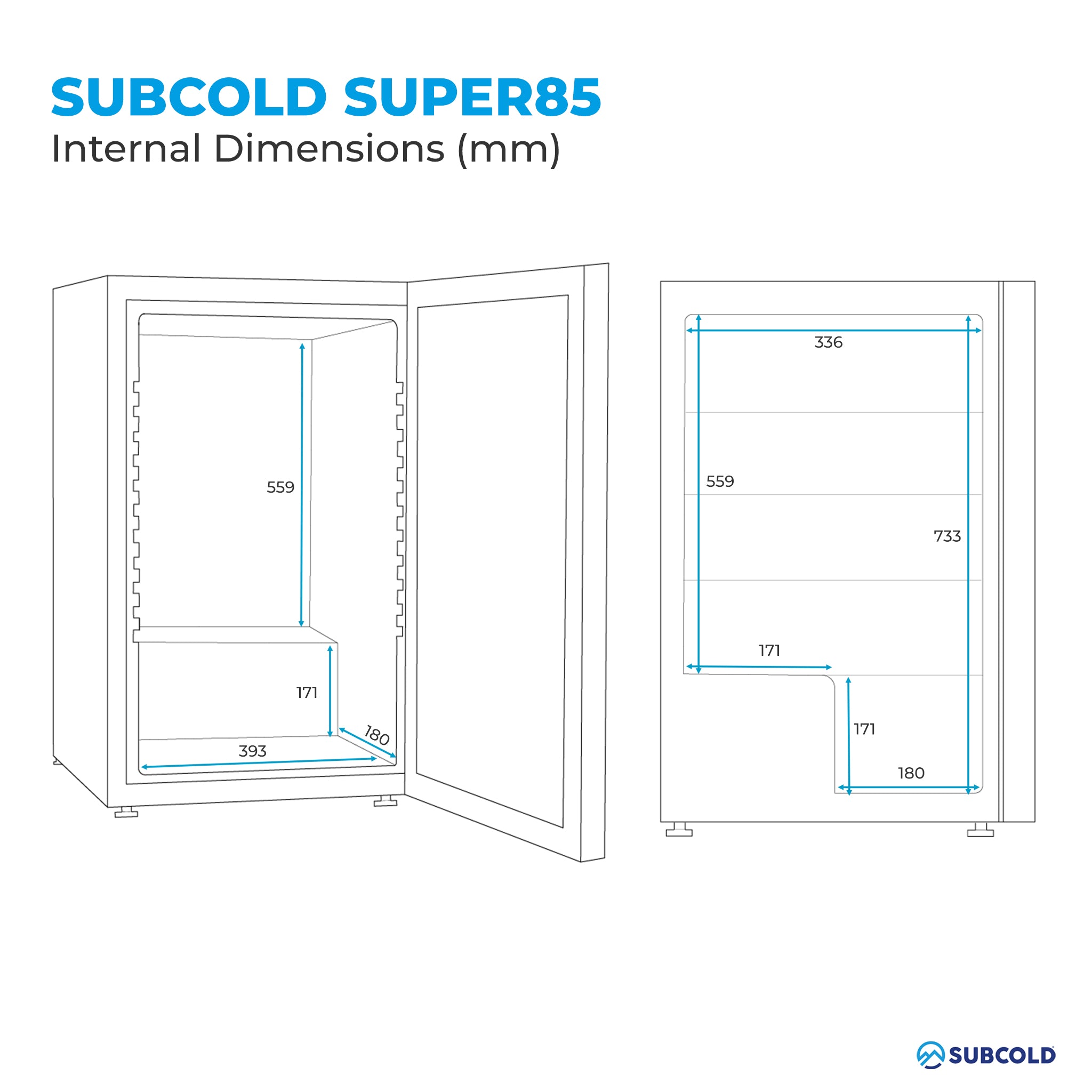Subcold Super 85 LED Beer Fridge - Silver | Refurbished