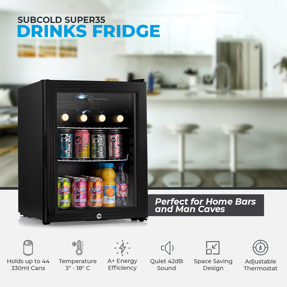 Subcold Super 35 LED Beer Fridge - Black | Refurbished