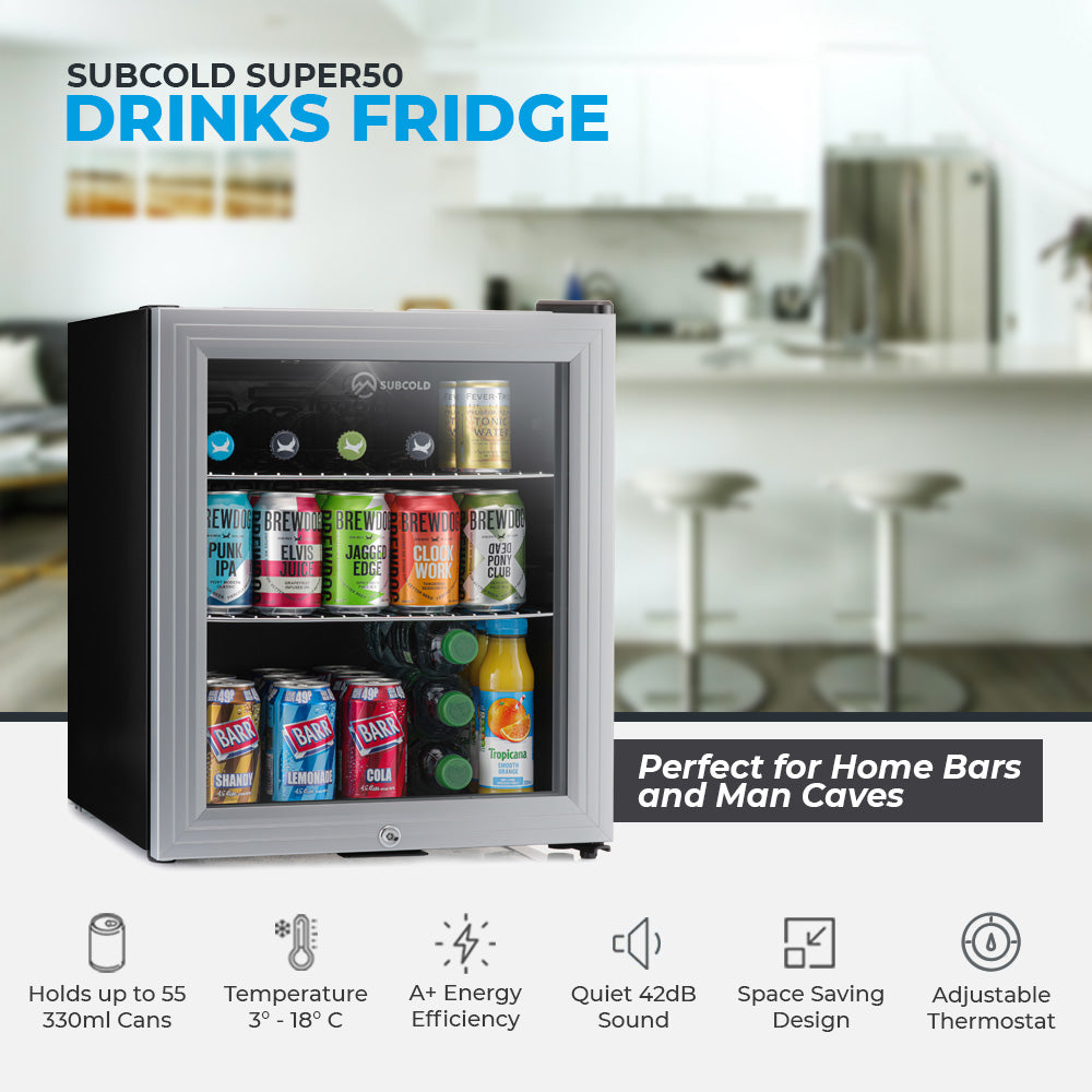 Subcold Super 50 LED Beer Fridge - Silver | Refurbished